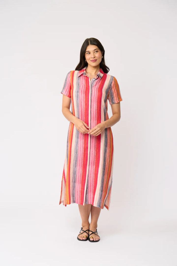 Foil Advanced Interaction Dress FO8296 in Sunset Stripe, 2 studio view