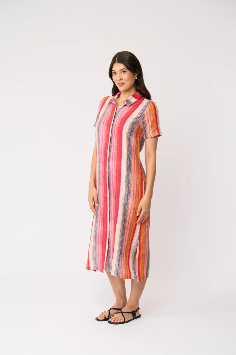 Foil Advanced Interaction Dress FO8296 in Sunset Stripe, 4 studio view
