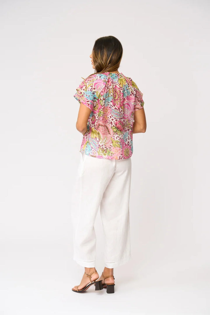 Foil Wild About Top FO8781 in Bohemia, back view showing shirred neckline and relaxed silhouette