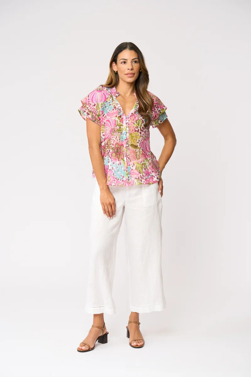 Foil Wild About Top FO8781 in Bohemia, back view showing shirred neckline and relaxed silhouette