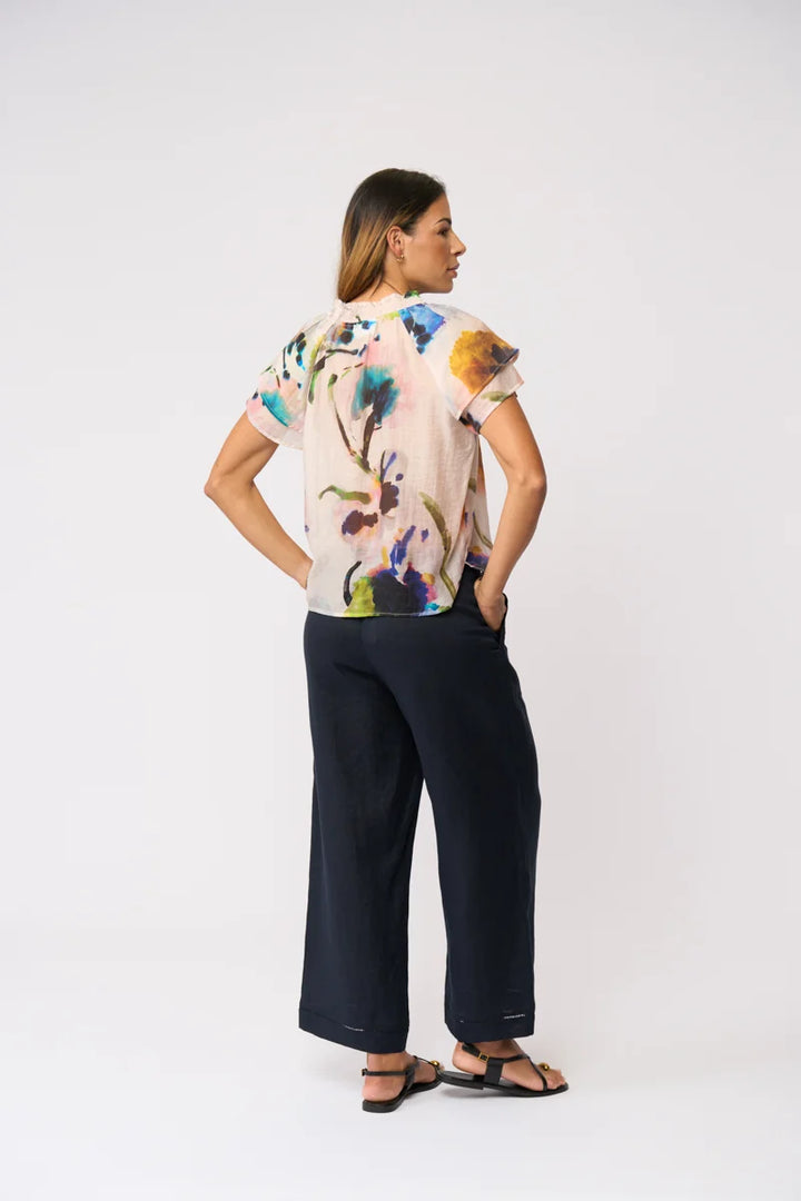 Foil Wild About Top FO8781 in Expression, back view showing gathered neckline and relaxed fit