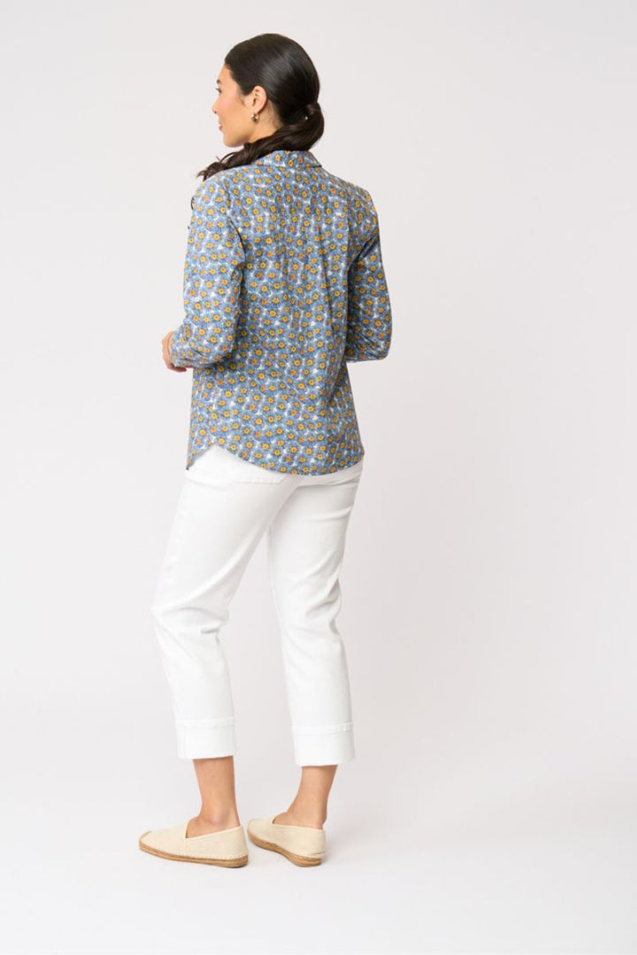 Foil All Class Shirt Petal Print back view with long sleeves FO7428