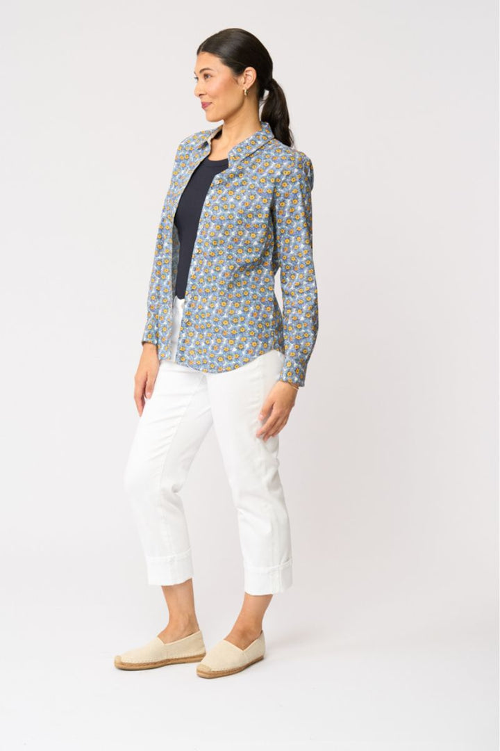 Foil All Class Shirt Petal Print side view with long sleeves FO7428