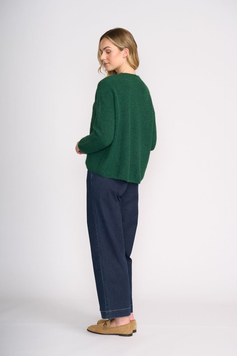 Woman wearing Sweater Half Sweater in Deep Forest by Foil back