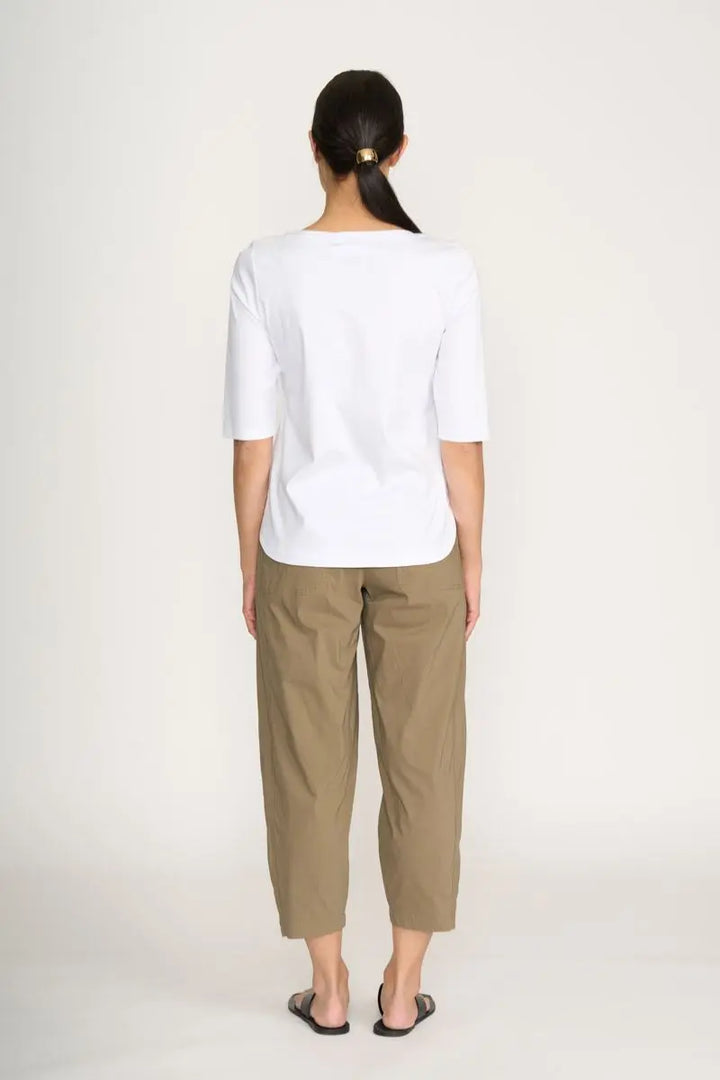 Foil Shore Bet Top White back view relaxed fit