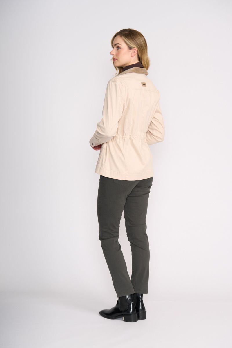 Woman wearing Hidden Treasures Jacket in Cashmere by Foil back