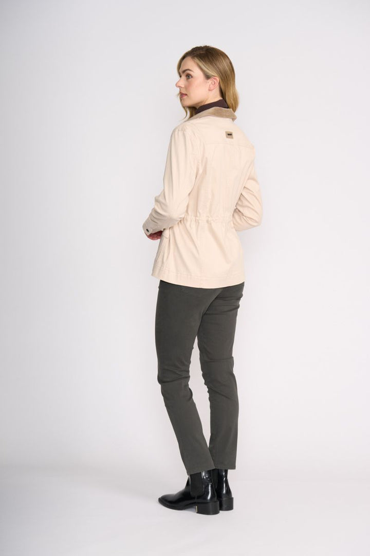 Woman wearing Hidden Treasures Jacket in Cashmere by Foil back