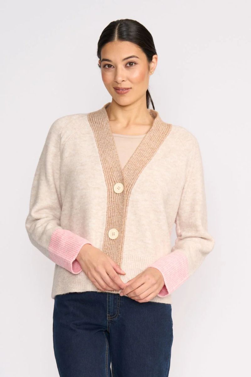 Plush Love Cardi in Pink Combo by Foil