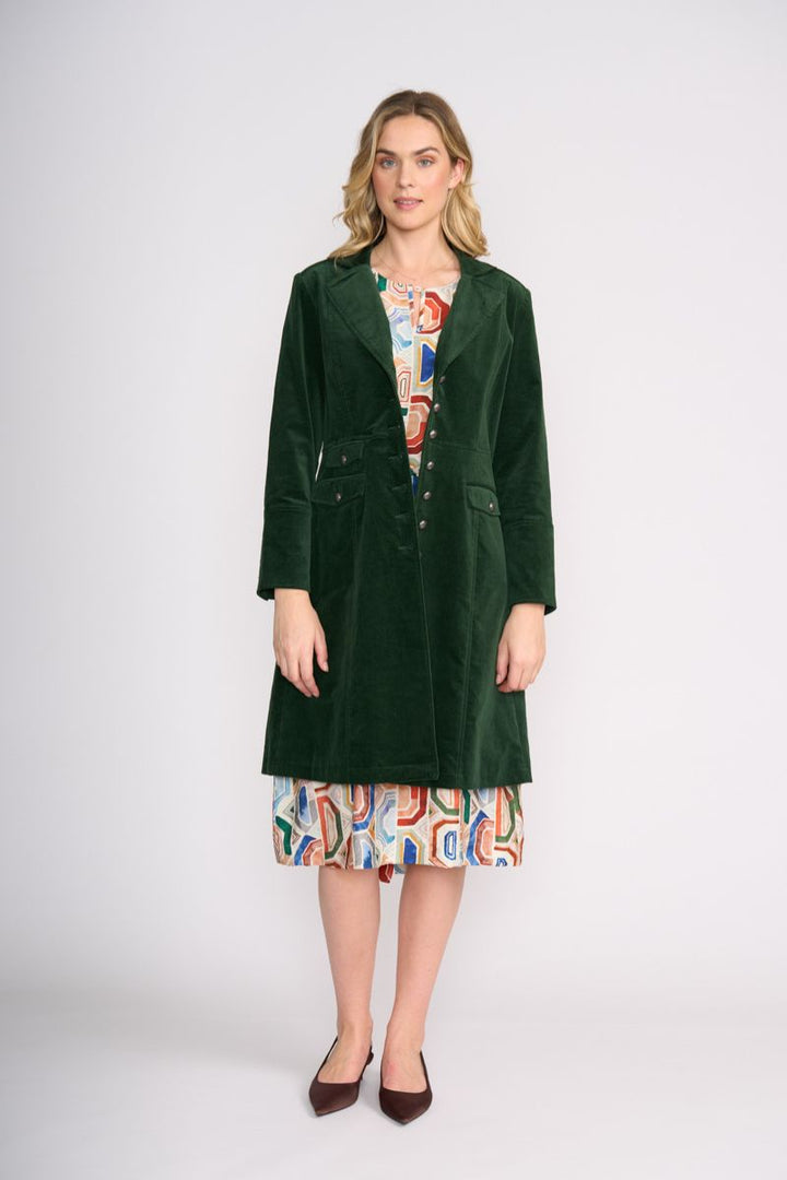 Woman wearing Cordially Invited Coat in Amazon by Foil front