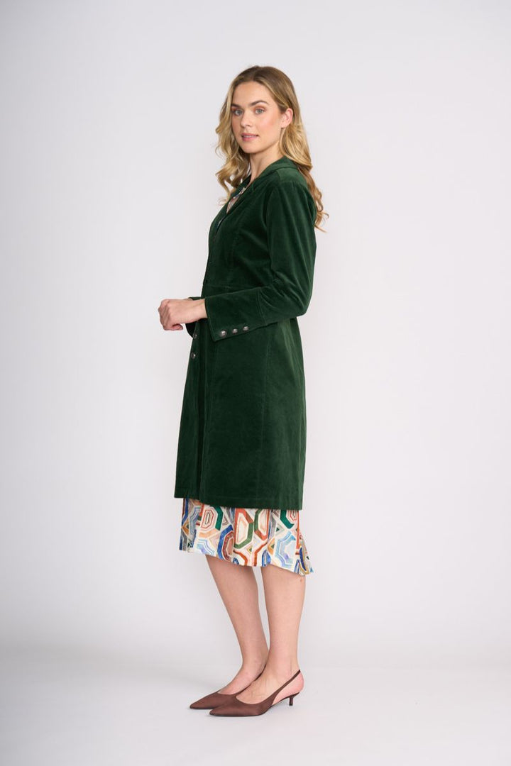 Woman wearing Cordially Invited Coat in Amazon by Foil side