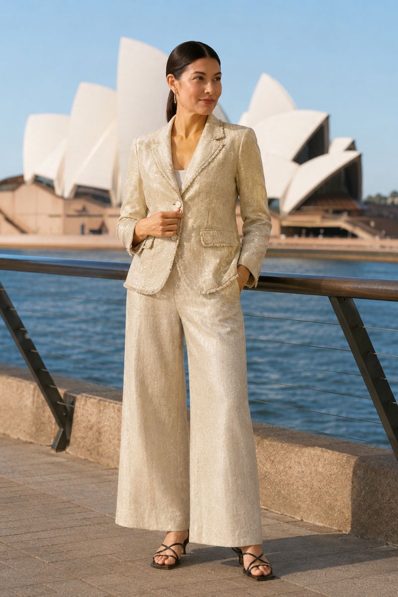 Foil Blazing The Saddles Jacket in Metallic front view FO8700 and pant
