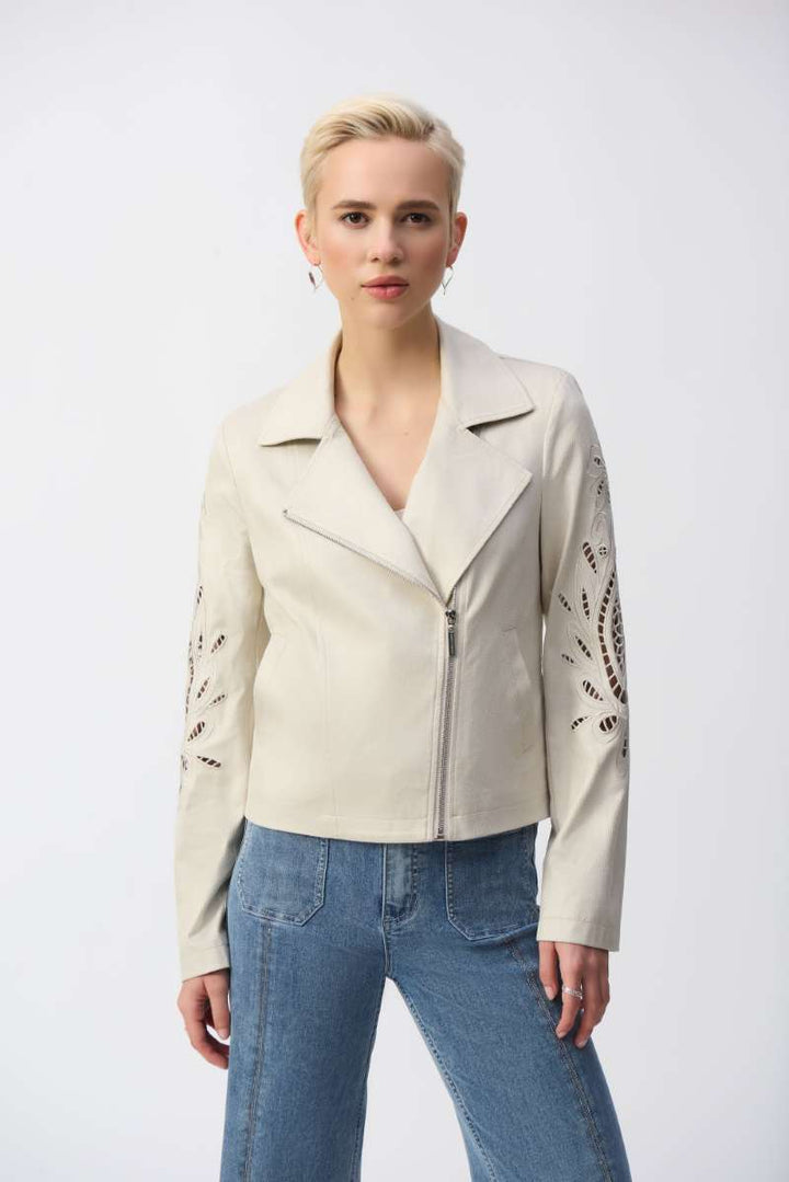 Moto Jacket in Moonstone 251936 by Joseph Ribkoff