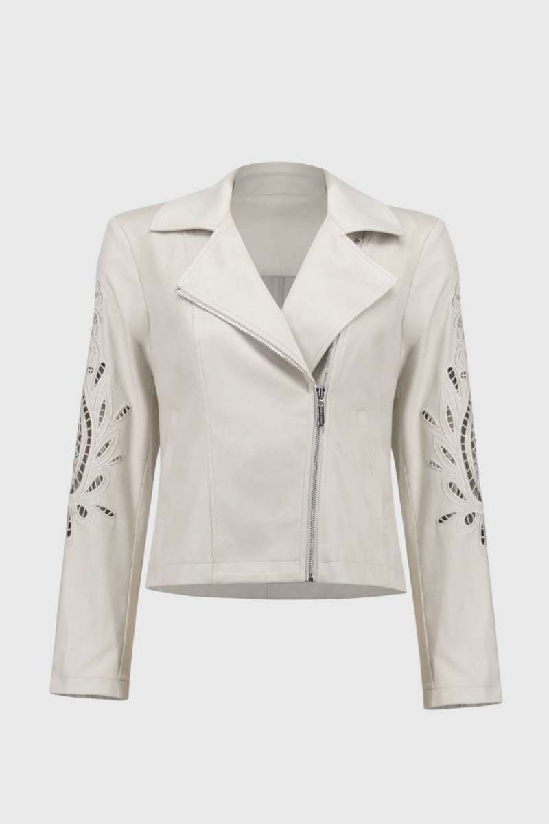 Moto Jacket in Moonstone 251936 by Joseph Ribkoff