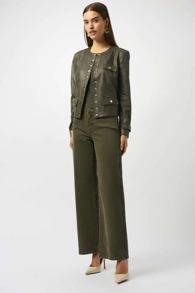 Goldie Classic Wide-Leg Stretch Featherweave Denim Jeans 253950 by Joseph Ribkoff