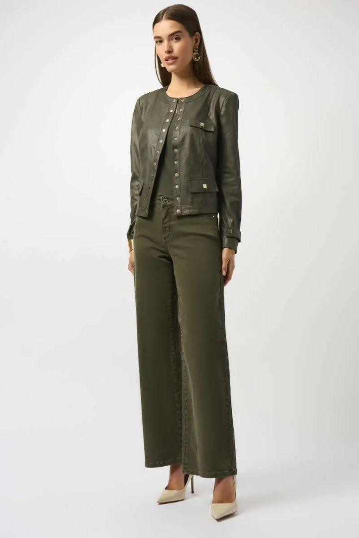 Goldie Classic Wide-Leg Stretch Featherweave Denim Jeans 253950 by Joseph Ribkoff