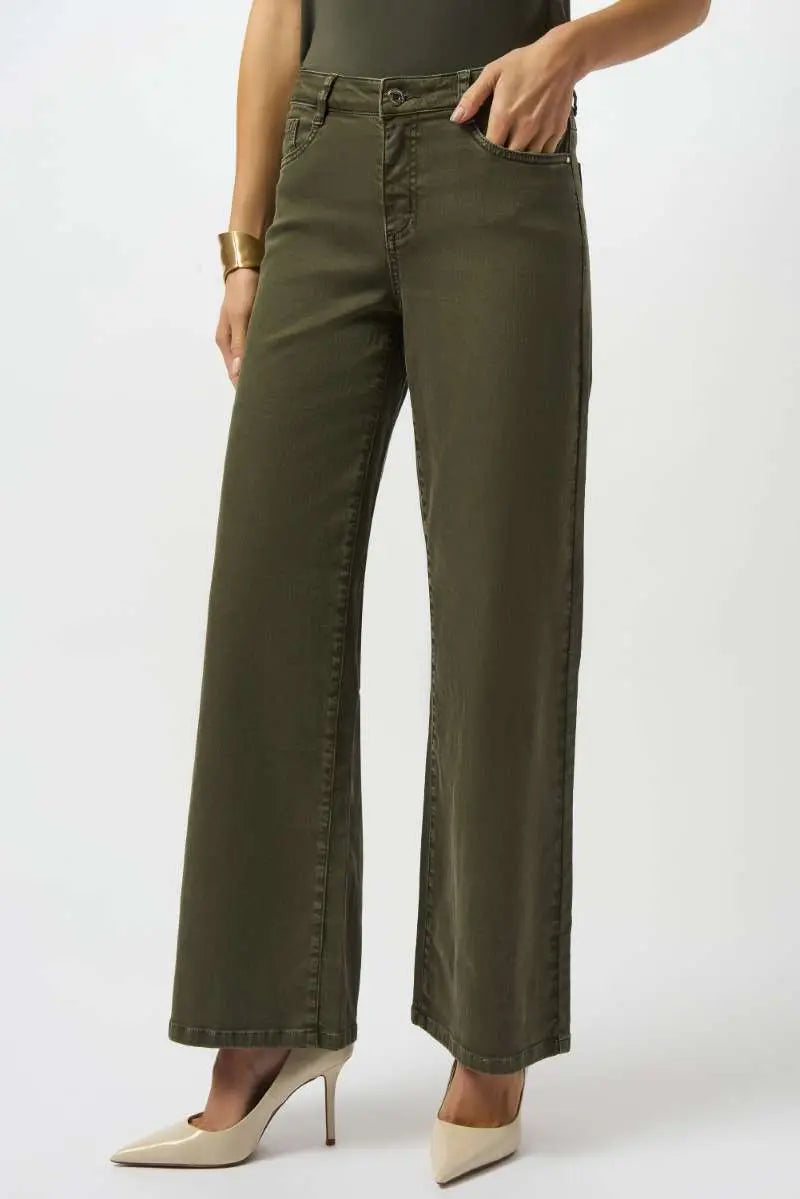 Goldie Classic Wide-Leg Stretch Featherweave Denim Jeans 253950 by Joseph Ribkoff