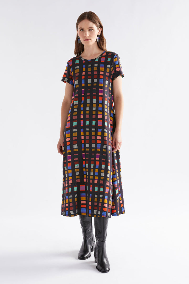 Haki Dress in Tessela Print A1204 by ELK