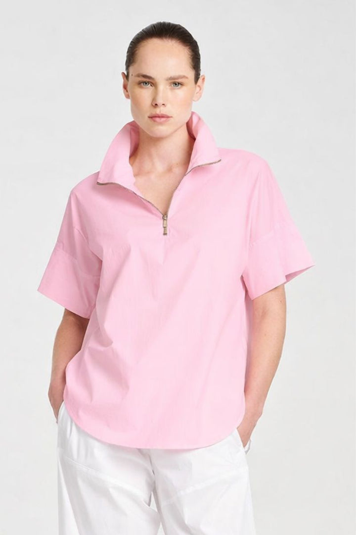 Half Zip Shirt in Rosebud by Mela Purdie in 8 / rosebud