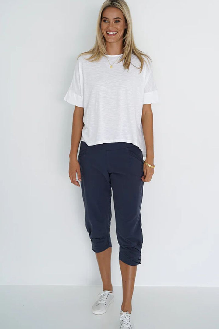 Castaway Pant in Navy by Humidity Lifestyle in 8 / Navy