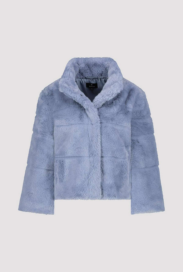 Veste en fausse fourrure 807332MNR en bleu fumé par Monari