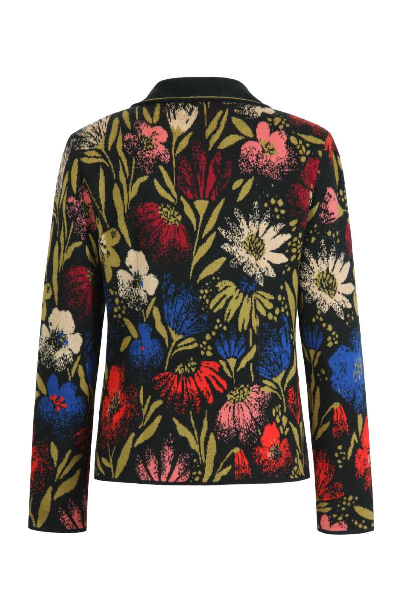 Jacquard Jacket, Floral Pattern in Forest 242612 by IVKO