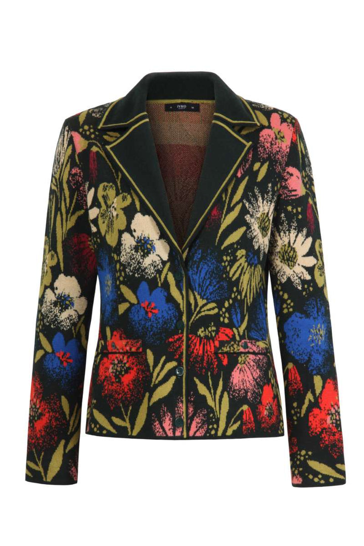 Jacquard Jacket, Floral Pattern in Forest 242612 by IVKO