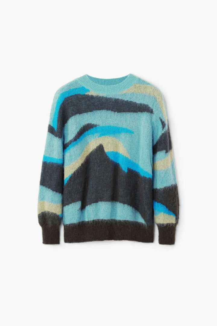 Jers Thunder Bay Sweater in Green Water 24WWJF62 by Desigual