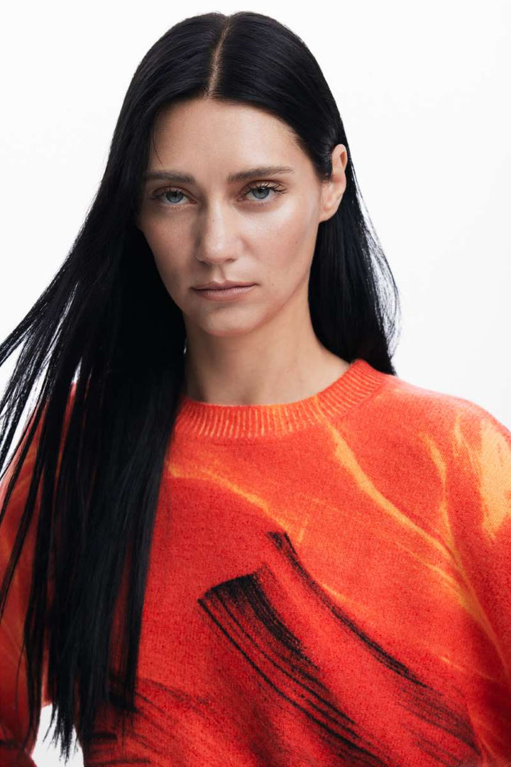 Jers Vaughan Pullover in Orange 24WWJF48 by Desigual