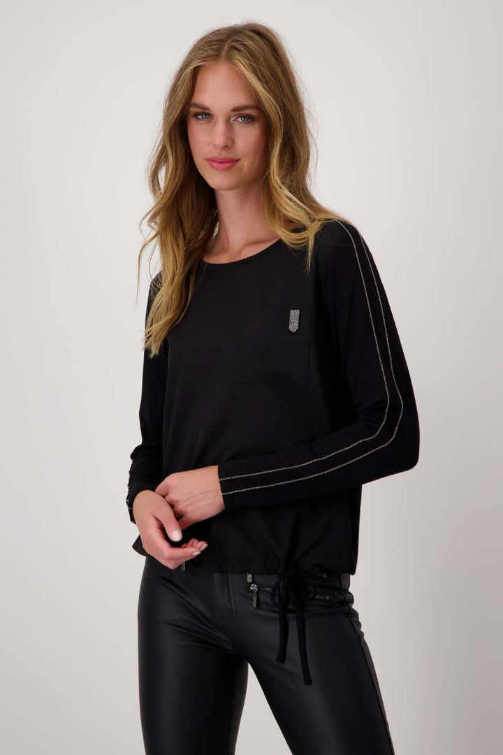Jersey Blouse in Schwarz 808642MNR by Monari in Schwarz, size 34