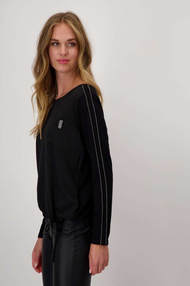 Jersey Blouse in Schwarz 808642MNR by Monari in Schwarz, size 34