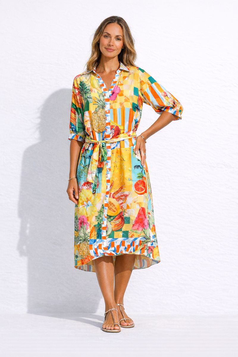 Multi Colour Button Through Dress by Joop & Gypsy