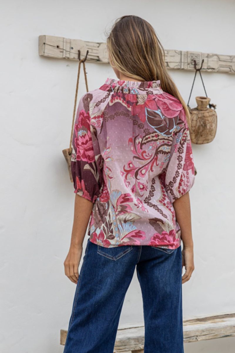 Woman wearing St Tropez Top in Multi by Joop & Gypsy back