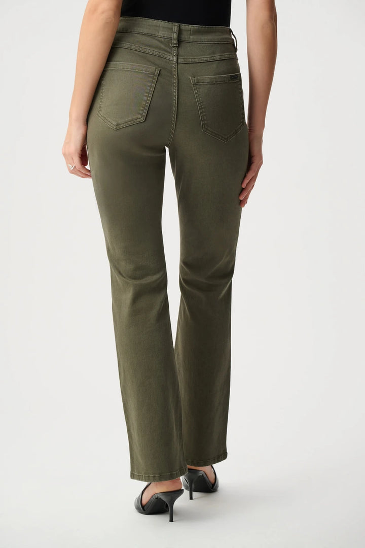 Joseph Ribkoff Brooke bootcut jeans 251967 in Avocado, back view showing rear pockets and fit