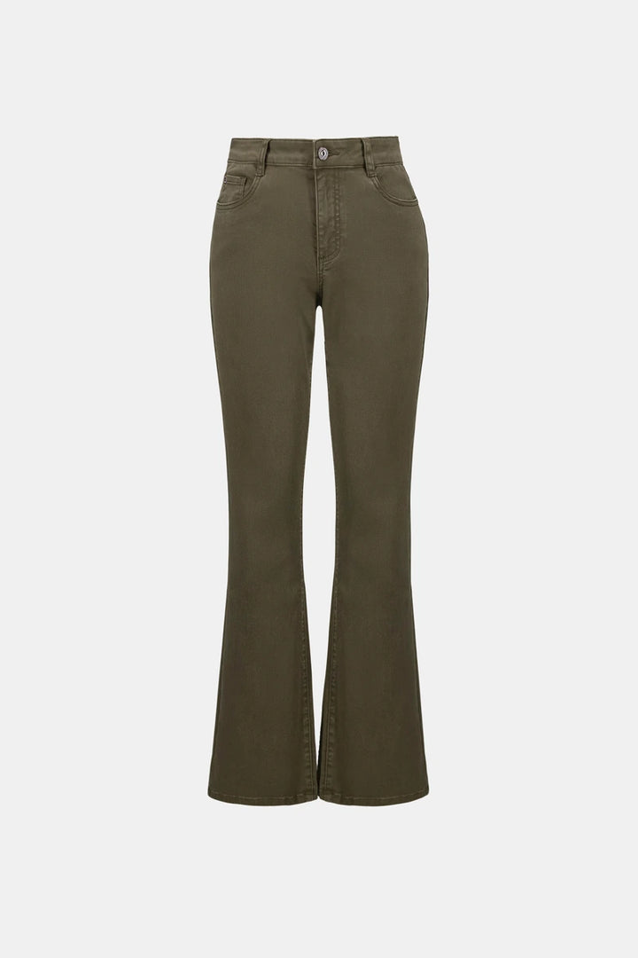 Joseph Ribkoff Brooke bootcut jeans 251967 in Avocado, product-only front view