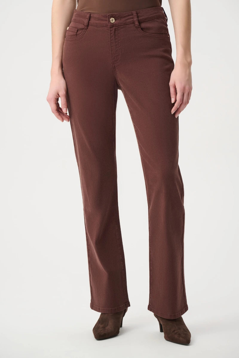 Joseph Ribkoff Brooke Classic Bootcut Featherweave Jeans 251967 in Mahogany, front view
