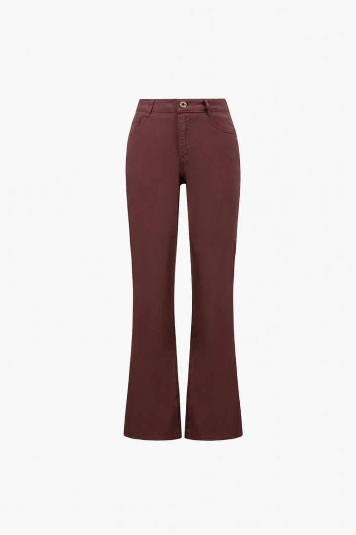 Joseph Ribkoff Brooke Classic Bootcut Featherweave Jeans 251967 in Mahogany, product-only front view