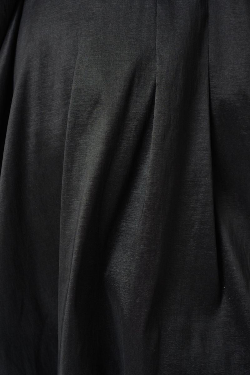 Joseph Ribkoff black stretch taffeta fabric close up