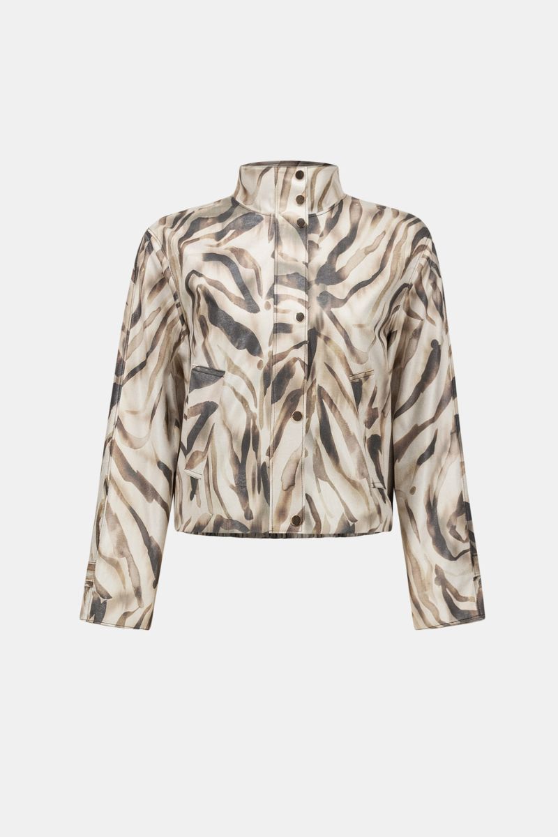 Joseph Ribkoff foiled animal print jacket cutout