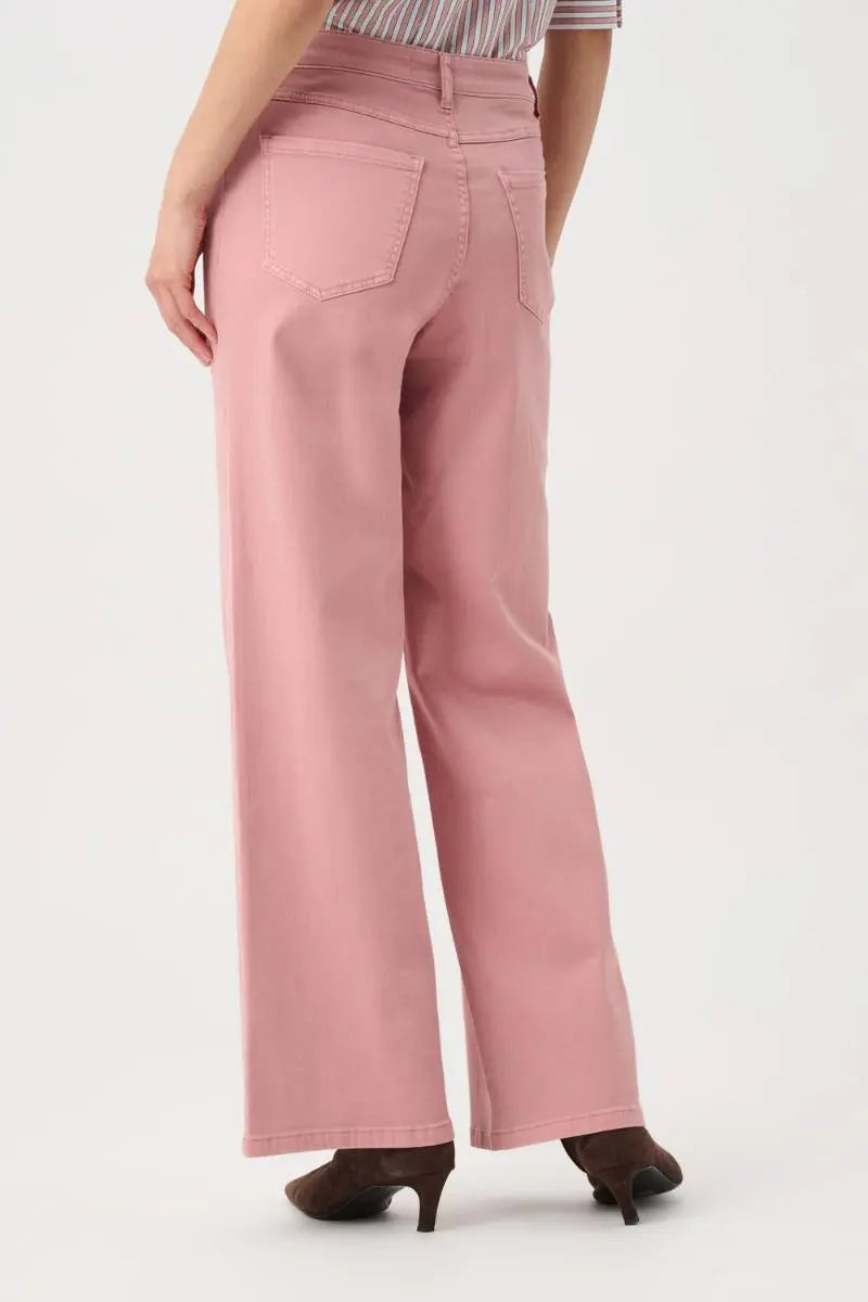 Joseph Ribkoff Goldie wide leg jeans vintage rose back view