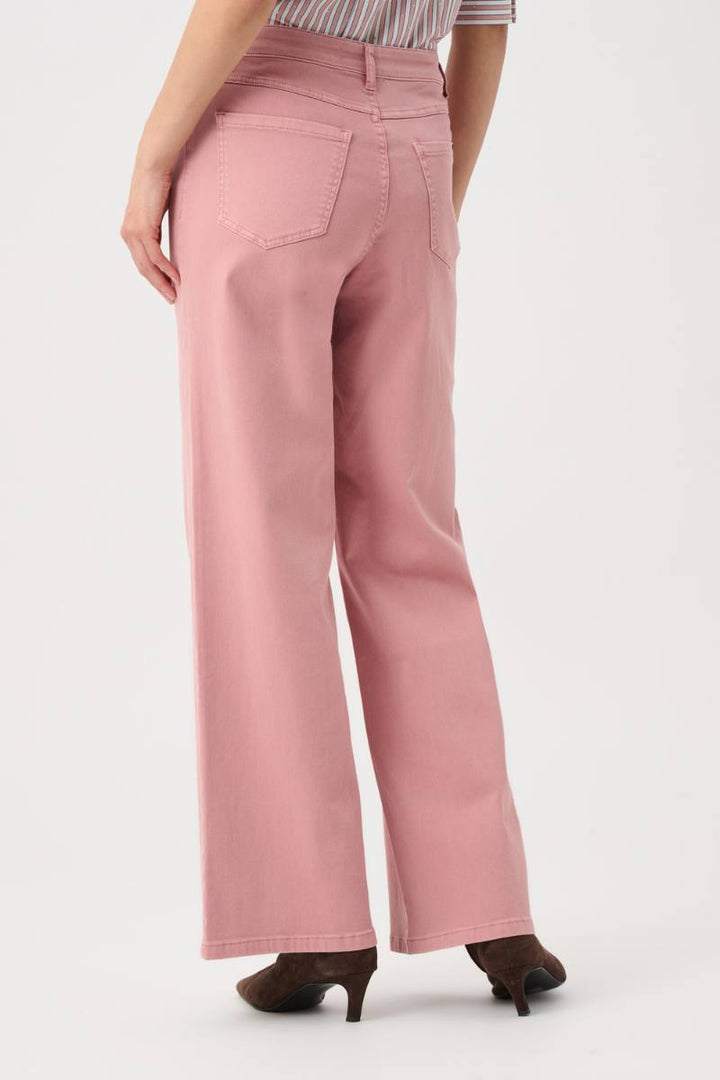 Joseph Ribkoff Goldie wide leg jeans vintage rose back view