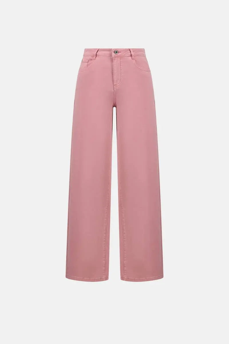 Joseph Ribkoff Goldie wide leg jeans vintage rose cutout on white background