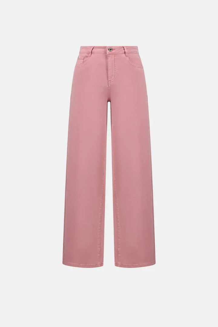 Joseph Ribkoff Goldie wide leg jeans vintage rose cutout on white background