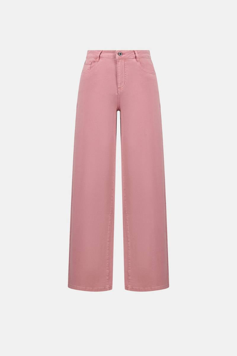 Joseph Ribkoff Goldie wide leg jeans vintage rose cutout on white background