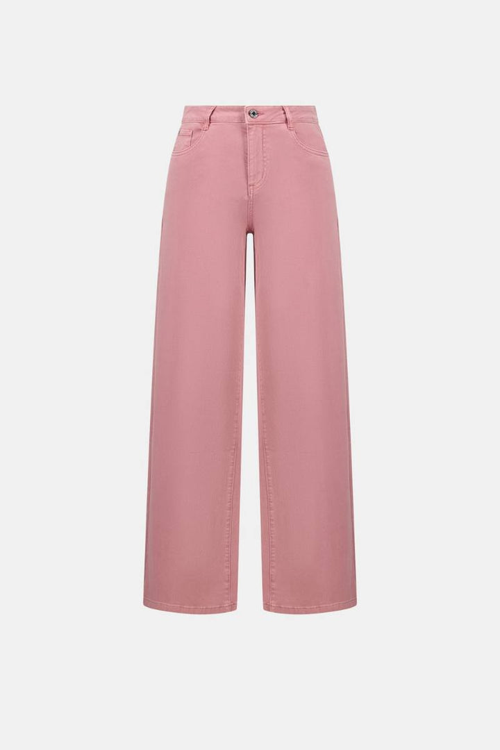 Joseph Ribkoff Goldie wide leg jeans vintage rose cutout on white background