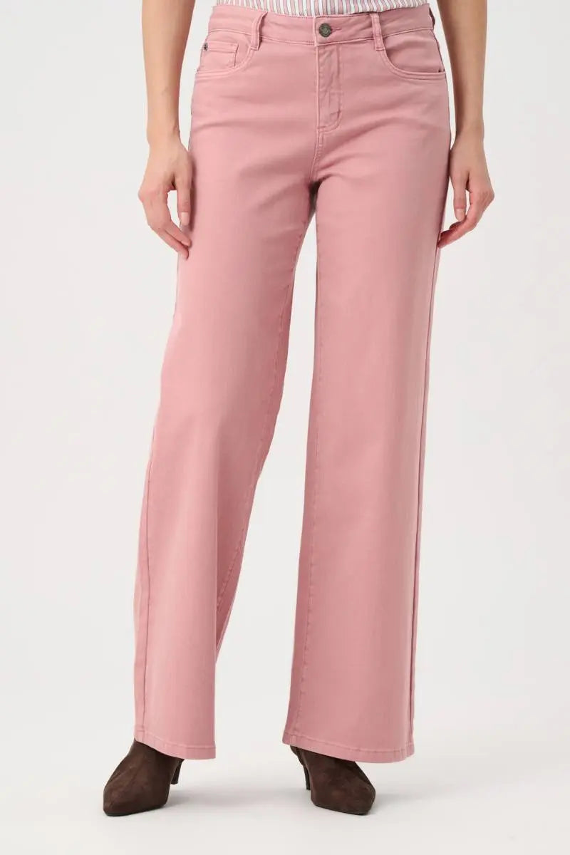 Joseph Ribkoff Goldie wide leg jeans vintage rose full length
