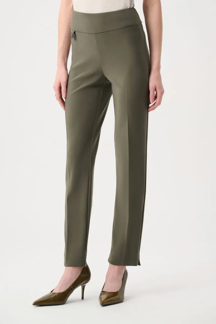Woman wearing Wonder Pant in Avocado by Joseph Ribkoff style 144092 front