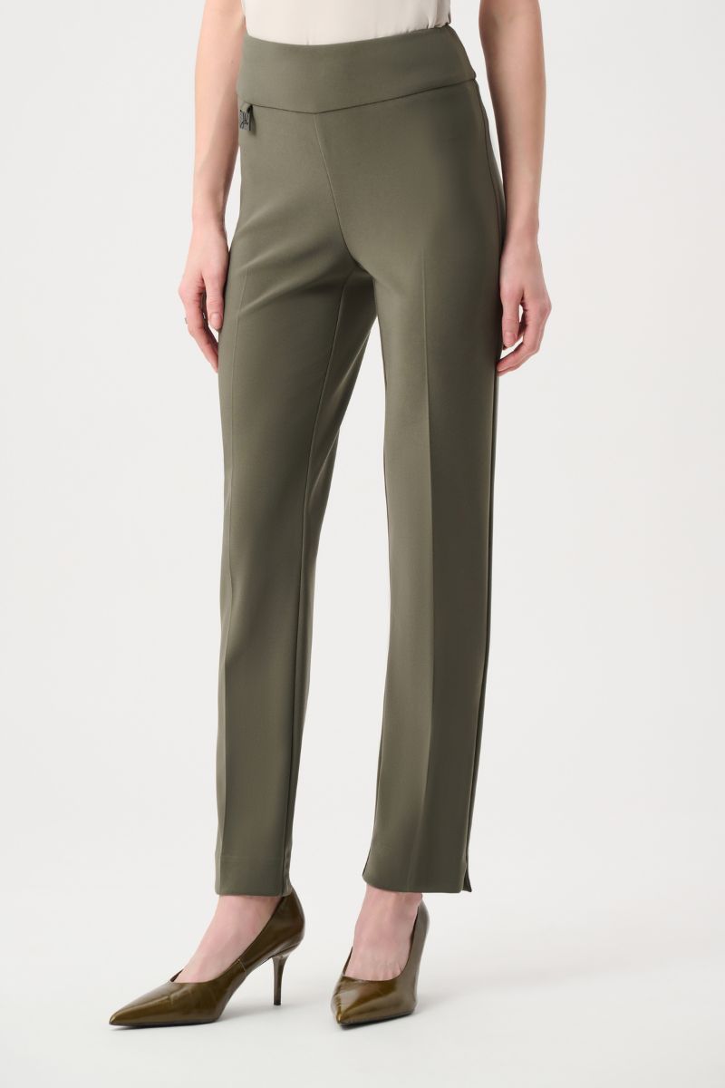 Woman wearing Wonder Pant in Avocado by Joseph Ribkoff style 144092 front
