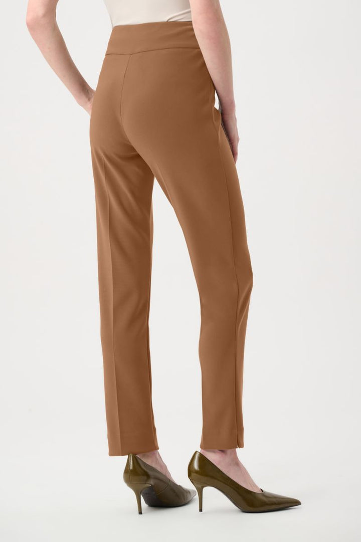 Woman wearing Wonder Pant in Camel by Joseph Ribkoff style 144092 side