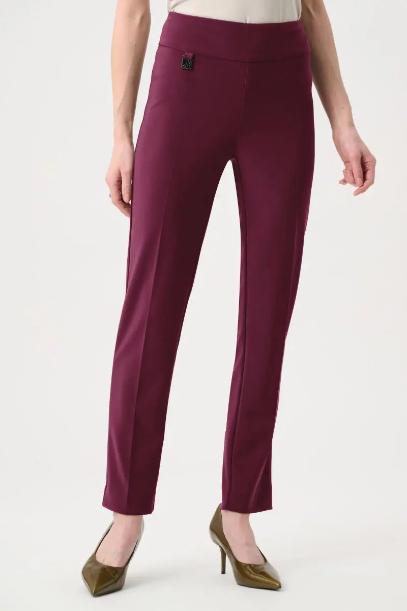 Woman wearing Wonder Pant in Elderberry by Joseph Ribkoff style 144092 front