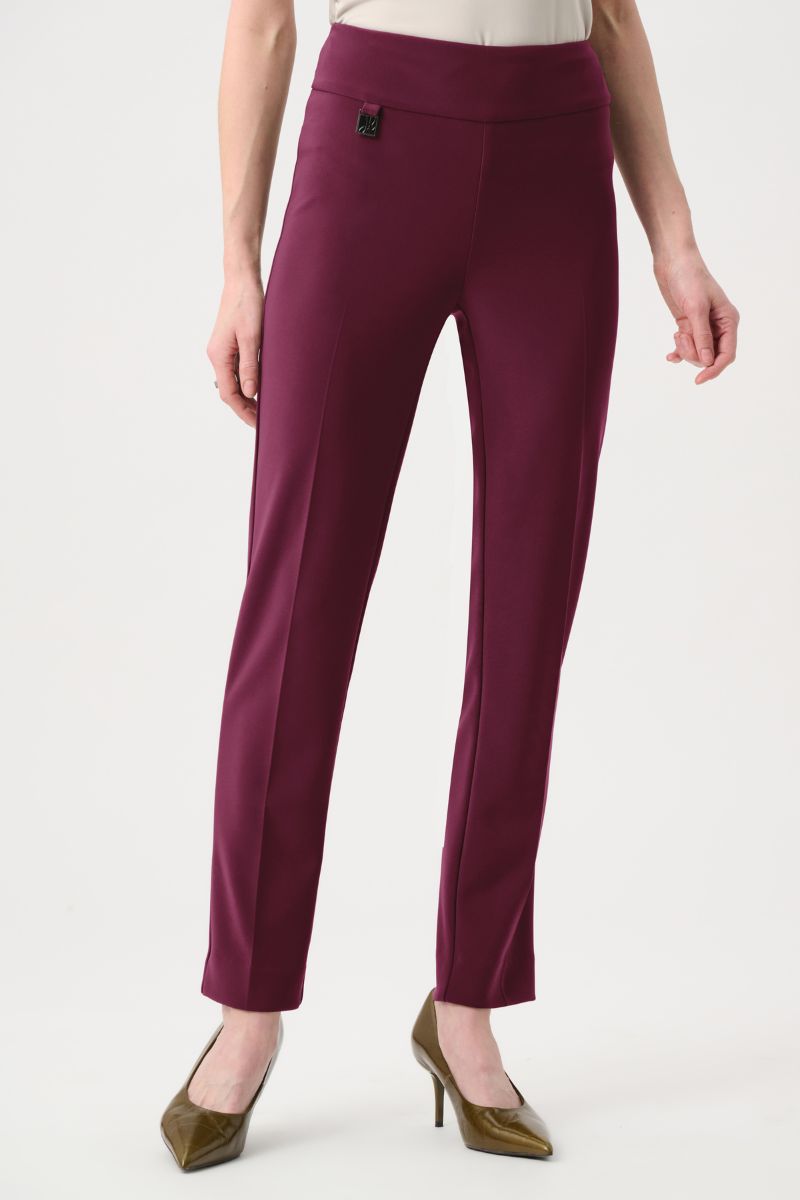 Woman wearing Wonder Pant in Elderberry by Joseph Ribkoff style 144092 front